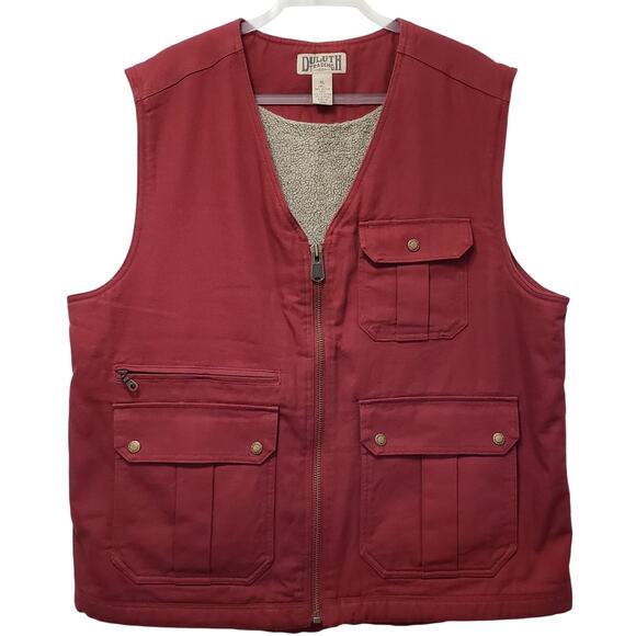 Duluth Other - DULUTH Iron Range Fire Hose Vest Lined w/ Faux Shearling Red Men's Size XL